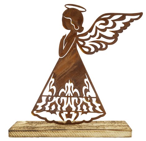 Gartenfigur Engel Marta auf Fichtenholz 33x7x32 cm (BxTxH)