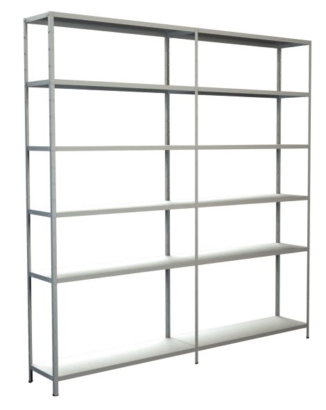 SCHULTE REGALWELT Grund + Anbauregal 12 Böden Weiß 230x220x35 cm