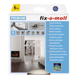 fix-o-moll P-Profil-Gummidichtung Premium selbstklebend Weiß 6 m 9x5,5 mm