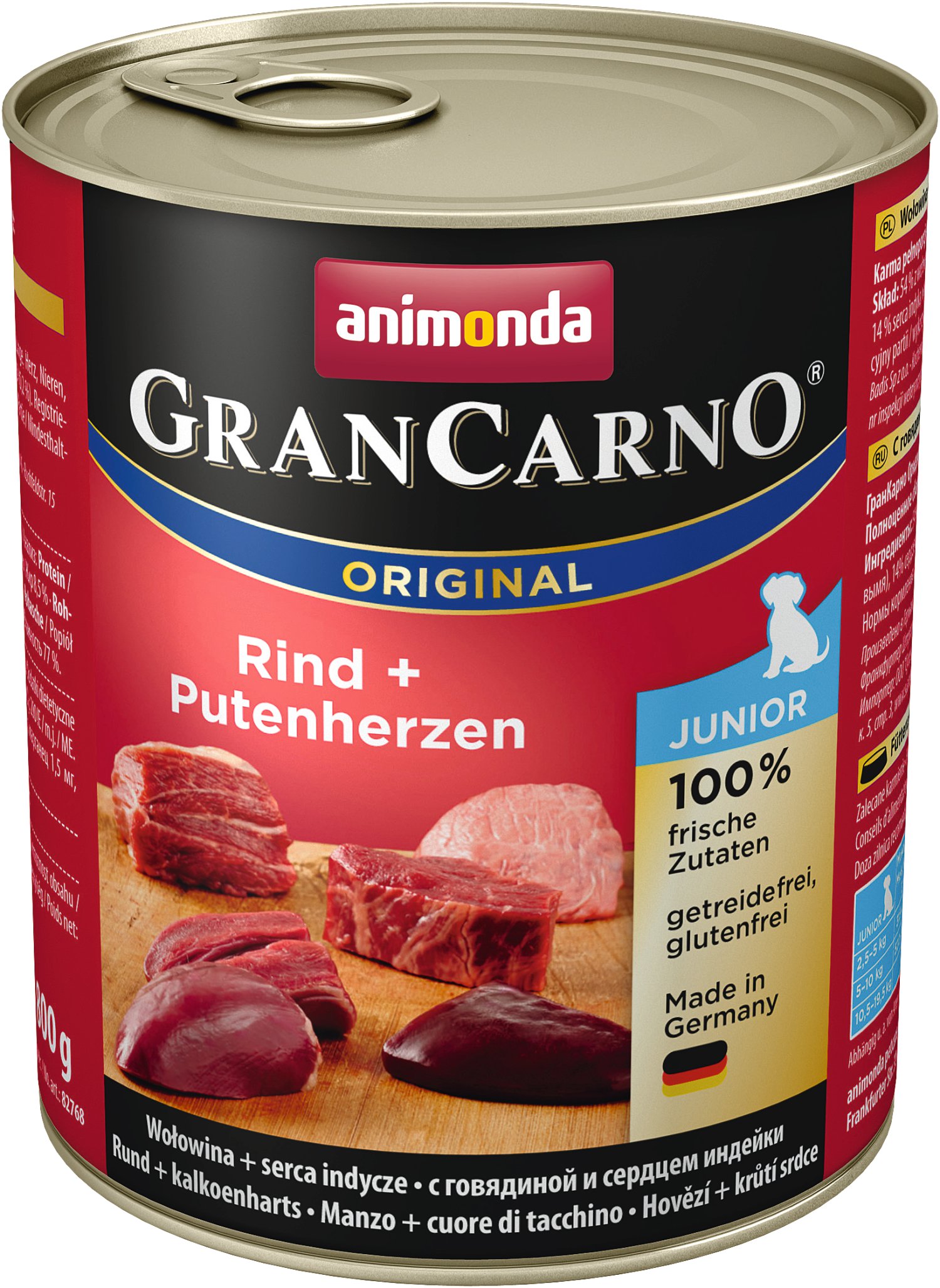 ANIMONDA Grancarno Junior Rind und Putenherzen 800 g