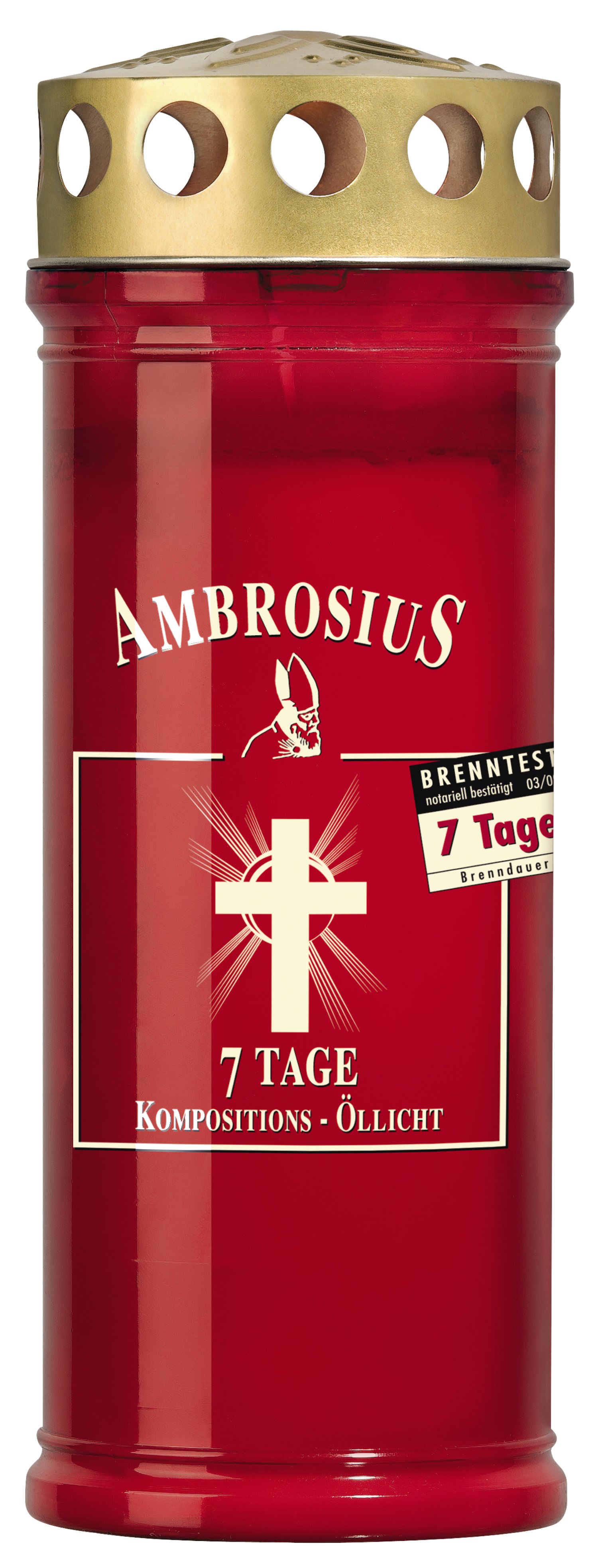 AMBROSIUS Kompositions - Öllicht 7 Tage mit Deckel Rot