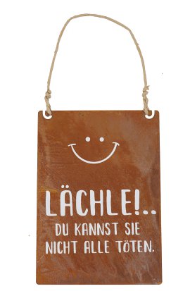 Gartenschild Lächle 28x20 cm