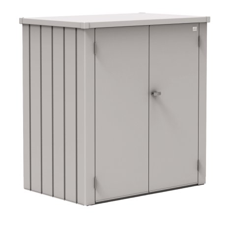 BIOHORT Terrassenschrank Romeo® L, 132x87x140 cm, Silber-Metallic