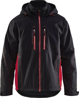 BLÅKLÄDER Winterjacke mit Kapuze schwarz/rot