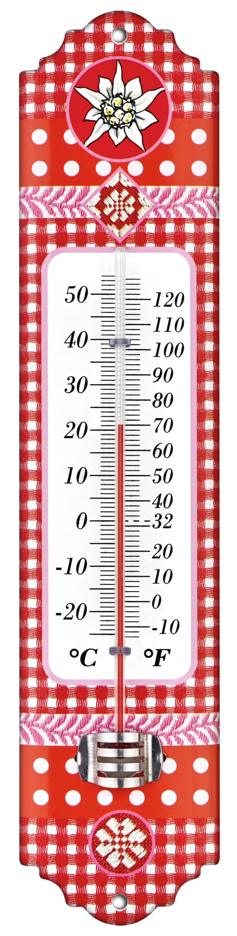 Thermometer aus Metall Blau 29,5 cm