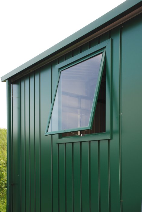 BIOHORT Fenster-Element für Gerätehaus Europa 73,7x5x176 cm, Dunkelgrün-Metallic