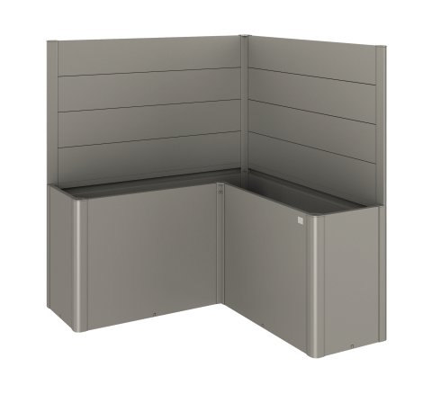 BIOHORT Sichtschutz für Belvedere L-Form ohne Acrylglas, Quarzgrau-Metallic L150