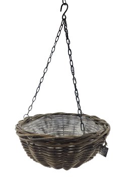 Pflanzampel Rattan Grau