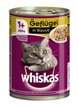 WHISKAS® Geflügel in Sauce Adult 1+ Dose 12x400 g