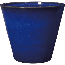 DEROMA Pflanztopf Kinfolk Rund Glasiert Blau