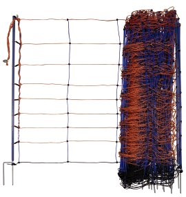 AKO TitanNet Premium - Doppelspitze 50 m x 90 cm, blau/orange (14 Pfähle)