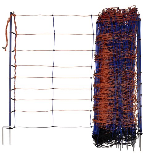 AKO TitanNet Premium - Doppelspitze 50 m x 90 cm, Blau/Orange 14 Pfähle