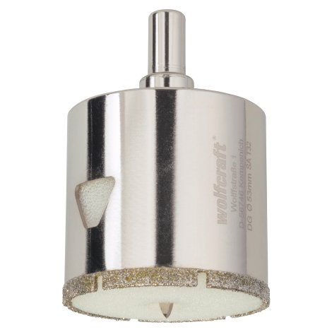 WOLFCRAFT Bohrkrone mit Schaft diamantbestreut ⌀ 53 mm