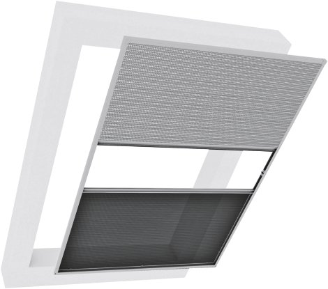 WINDHAGER 2 in 1 Plisse Dachfenster 110x160 cm, weiß
