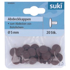 SUKI Abdeckkappe Kunststoff Braun 20 Stk.