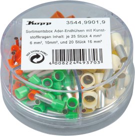 KOPP Ader-Endhülsen Sortimentsbox mit Kunststoffkragen