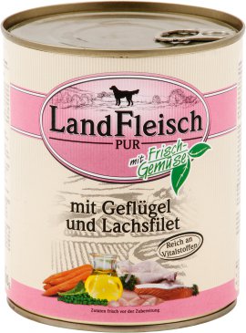 LANDFLEISCH Geflügel + Lachsfilet mit Frischgemüse 800 g