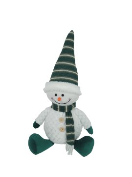 Dekofigur Schneemann Grün 16,2x11,3x37 cm
