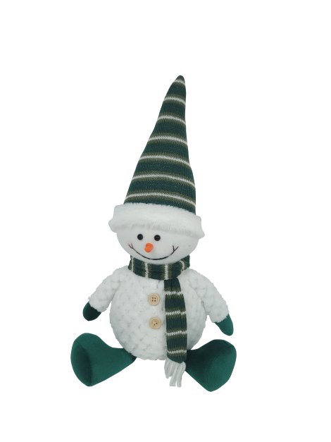 Dekofigur Schneemann Grün 16,2x11,3x37 cm