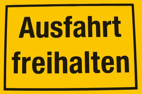 ALPERTEC Schild Ausfahrt Freihalten Gelb/Schwarz 20x3 cm