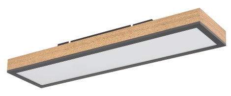 GLOBO LED-Deckenleuchte Doro Graphit/Holzoptik 18W 60x15x3,0cm (LxBxH)