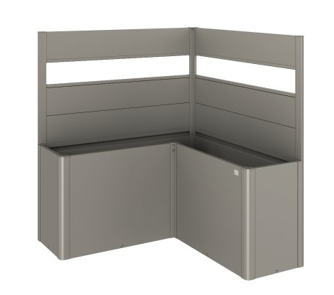 BIOHORT Sichtschutz für Belvedere L-Form mit Acrylglas, Quarzgrau-Metallic L150