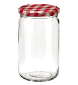 Voratsglas 6-tlg. Mit Deckel Karo-Rot TO:82, 720 ml