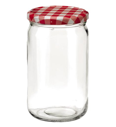 Voratsglas 6-tlg. Mit Deckel Karo-Rot TO:82, 720 ml