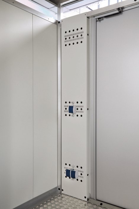BIOHORT Elektro-Montagepaneel für Nebengebäude CasaNova® 36x5x209 cm für alle Größen, Grau/Weiß beschichtet