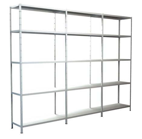 SCHULTE REGALWELT Grund Anbauregal 15 Böden Weiß 200x280x35 cm