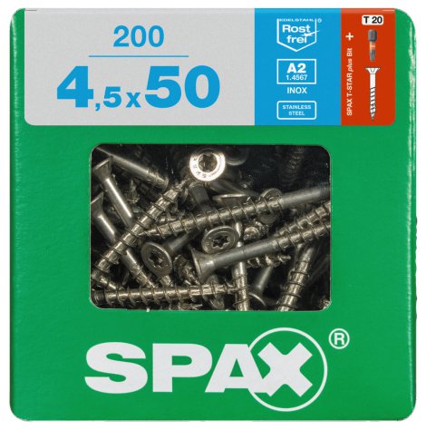 SPAX Schraube A2 Torx 4,5x50 mm XL 200 Stk.