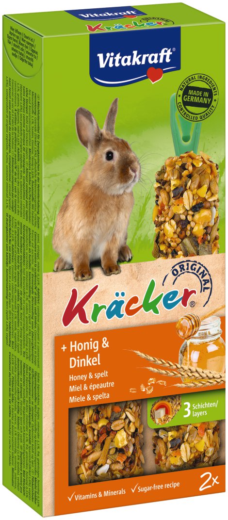 VITAKRAFT Kräcker Zwergkaninchen Honig & Dinkel 2 Stk.