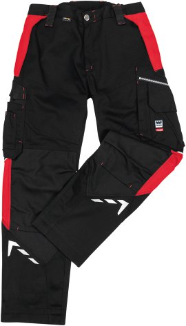 WERKSTOFF Bundhose Premium, schwarz/rot