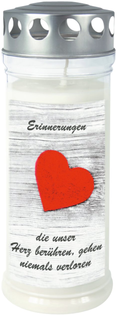 JEKA Gedenkkerze groß mit Motiv Herz