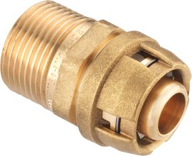 CORNAT Steck-Kupplung komplett ø 20 mm, 3/4" AG, messing-blank