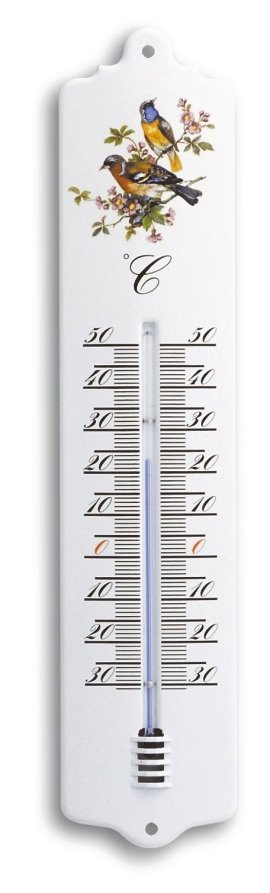 Innen-Außen-Thermometer aus Metall lack Weiß