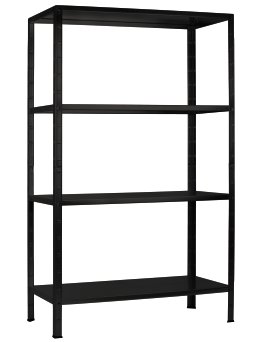 SCHULTE REGALWELT Grundregal 4 Fachböden Schwarz 180x120x40 cm