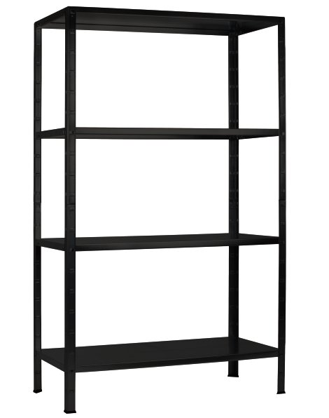 SCHULTE REGALWELT Grundregal 4 Fachböden Schwarz 180x120x40 cm