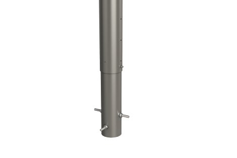 BIOHORT Steher für Sichtschutz zum Betonieren Höhen-Verstellbar 90 cm, Quarzgrau-Metallic