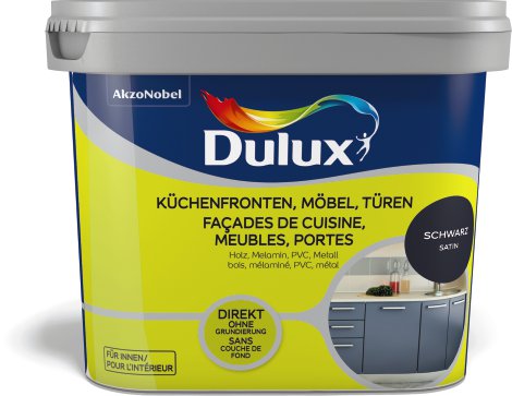 DULUX Farbe für Küchenmöbel und Türen Satin Schwarz 0,75 l