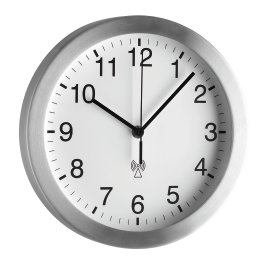 Funk-Wanduhr Analog mit Aluminium 25 cm