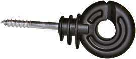 Ringisolator mit kurzer Stütze, schwarz 25 Stk./Blister