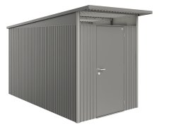 BIOHORT Gerätehaus A4 AvantGarde® 180x380x222 cm mit Standardtür, quarzgrau-metallic