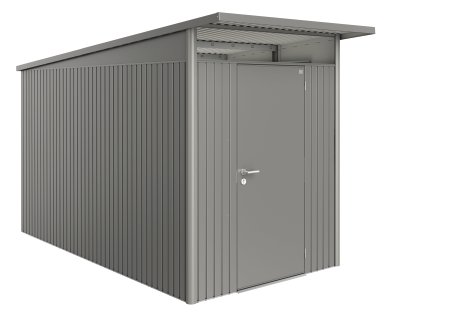 BIOHORT Gerätehaus A4 AvantGarde® 180x380x222 cm mit Standardtür, Quarzgrau-Metallic