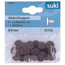 SUKI Abdeckkappe Kunststoff Braun Ø 6 mm 20 Stk.