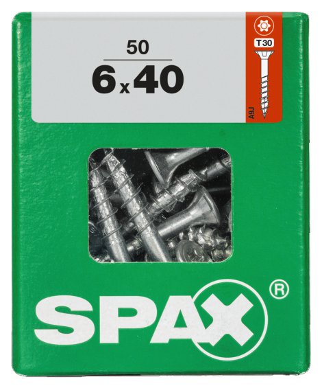 SPAX Schraube Senkkopf TRX 6,0x40 mm L 50 Stk.