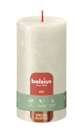 BOLSIUS Rustik Shimmer Stumpenkerze 130/68 mm, champagner