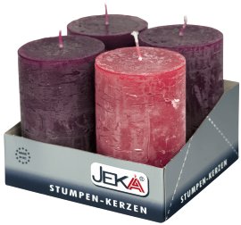 JEKA Rustik Stumpenkerze Liturgisch 50x80 mm (ØxH) 4 Stk.