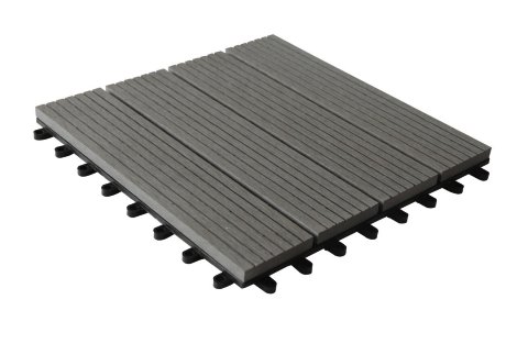 WOLFF FINNHAUS WPC Fußboden-Fliesen 30x30 cm (LxB) Anthrazit 26 mm für Gerätehaus Vitale 2020