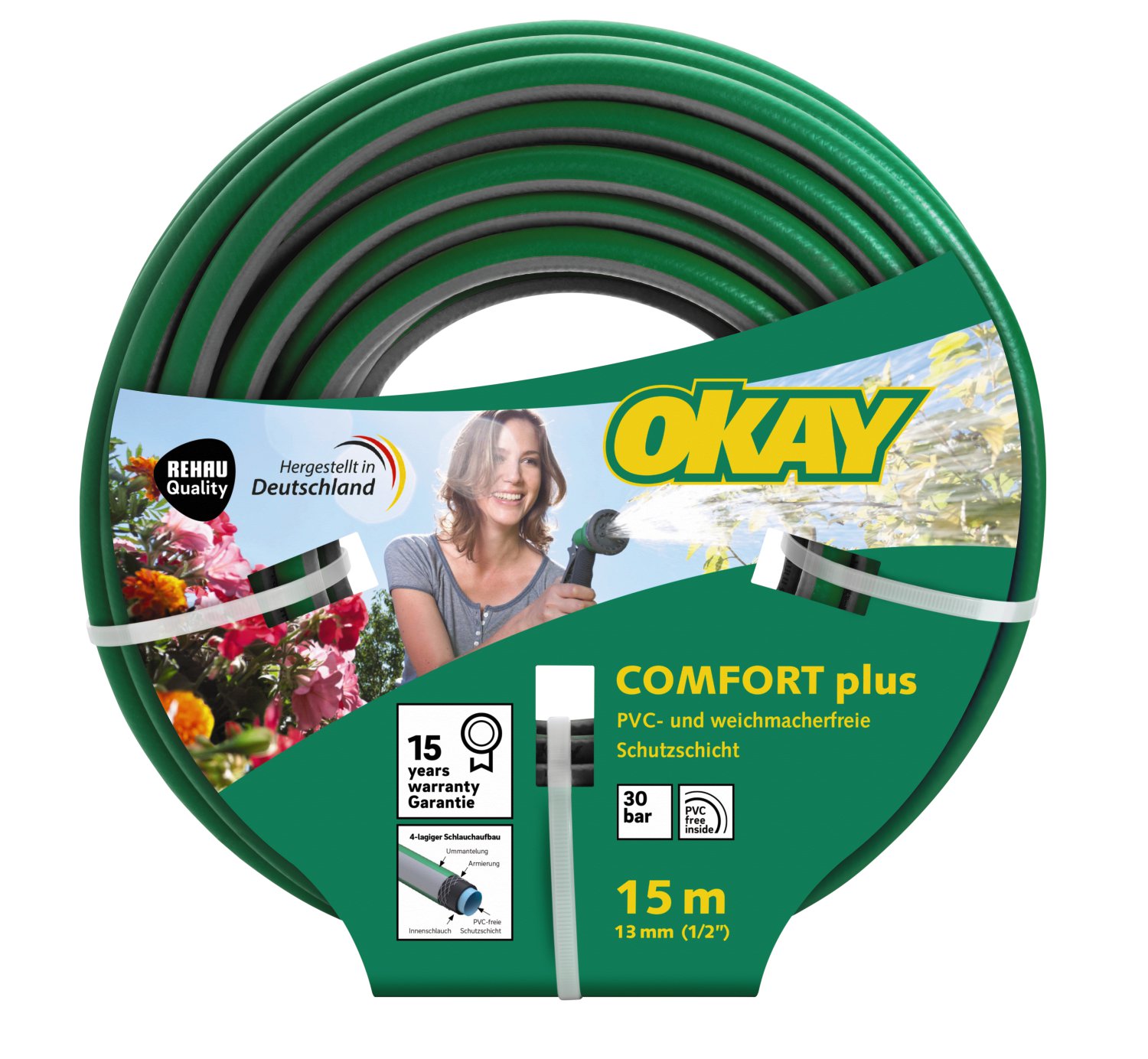 OKAY Gartenschlauch Comfort Plus 1/2" 15 m